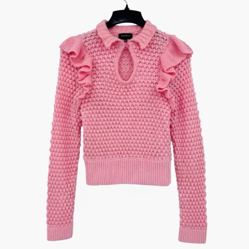 MAJORELLE Oletta Sweater Pink Ruffle